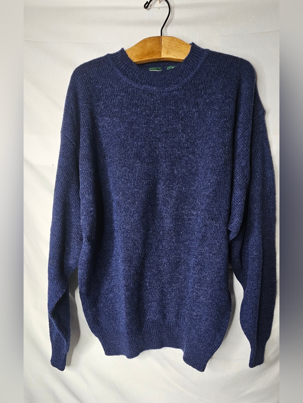 Clubfellow 100% New Wool Sweater Mens XL Blue Knit Shetland Crewneck Pullover